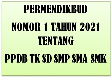 Permendikbud Nomor 1 Tahun 2021 Tentang PPDB TK SD SMP SMA SMK