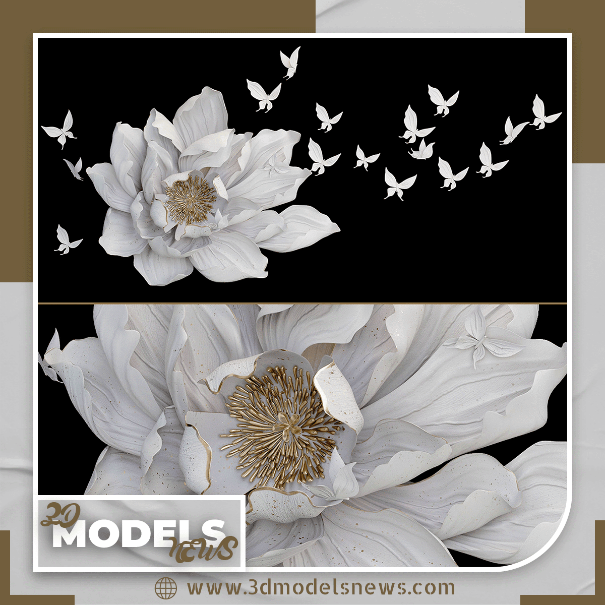 HP Decor Wall Decor Model Flower and Butterfly