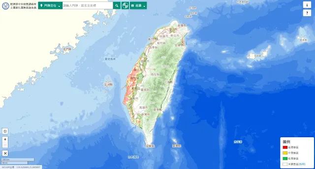 土壤液化潛勢圖查詢系統介面-EricZhang