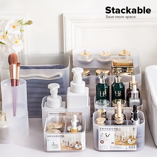Office Supplies Cosmetics Stationery Caddy Storage Multifunctional Desk Organizer Box Grid