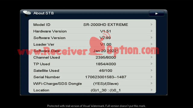 STARSAT SR-2000HD EXTREME RECEIVER NEW SOFTWARE V2.99 20 JANUARY 2022