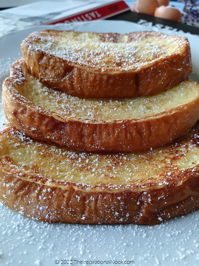 Sweet Indian French toast, French Toast with powdered sugar, Bombay Toast, Pain Perdu