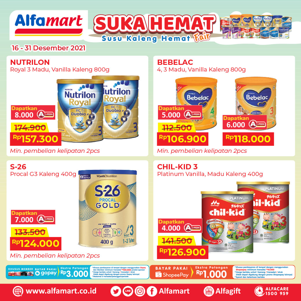 Cari Susu Hemat Untuk Bunda di Alfamart SUKA HEMAT Periode 16 - 31 Desember 2021