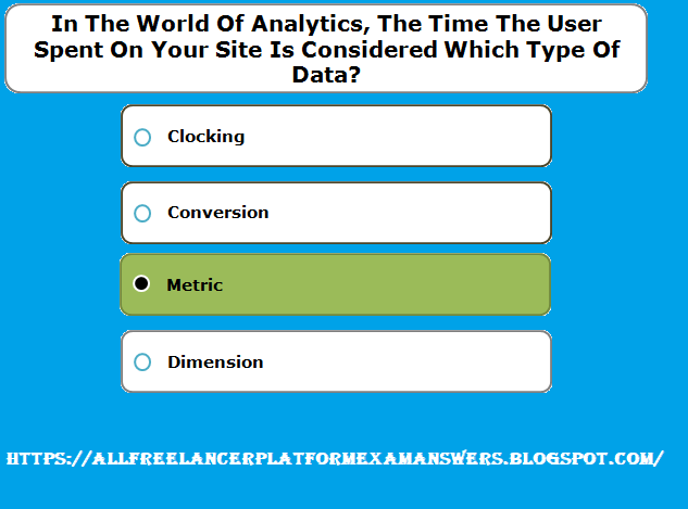 In the world of analytics, the time the user spent on your site is considered which type of data answers