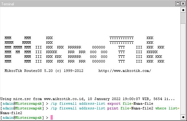 Cara Export Address List di Mikrotik