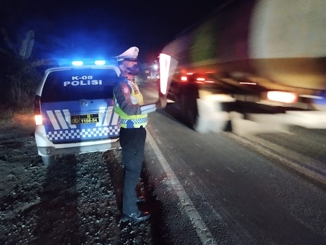 Gelaran Patroli Blue Light Sat Lantas Polres Batu Bara di Jalinsum