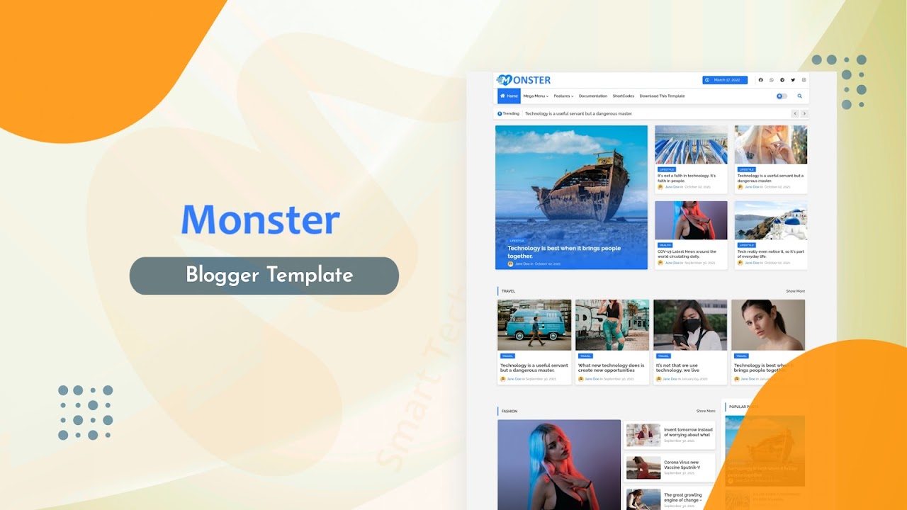 Monster - Responsive News & Magazine Blogger Template