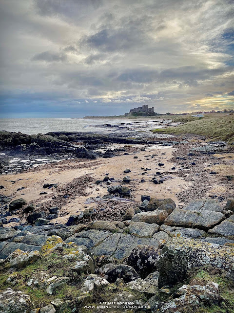 Bamburgh castle walk Budle bay best views northumberland walks