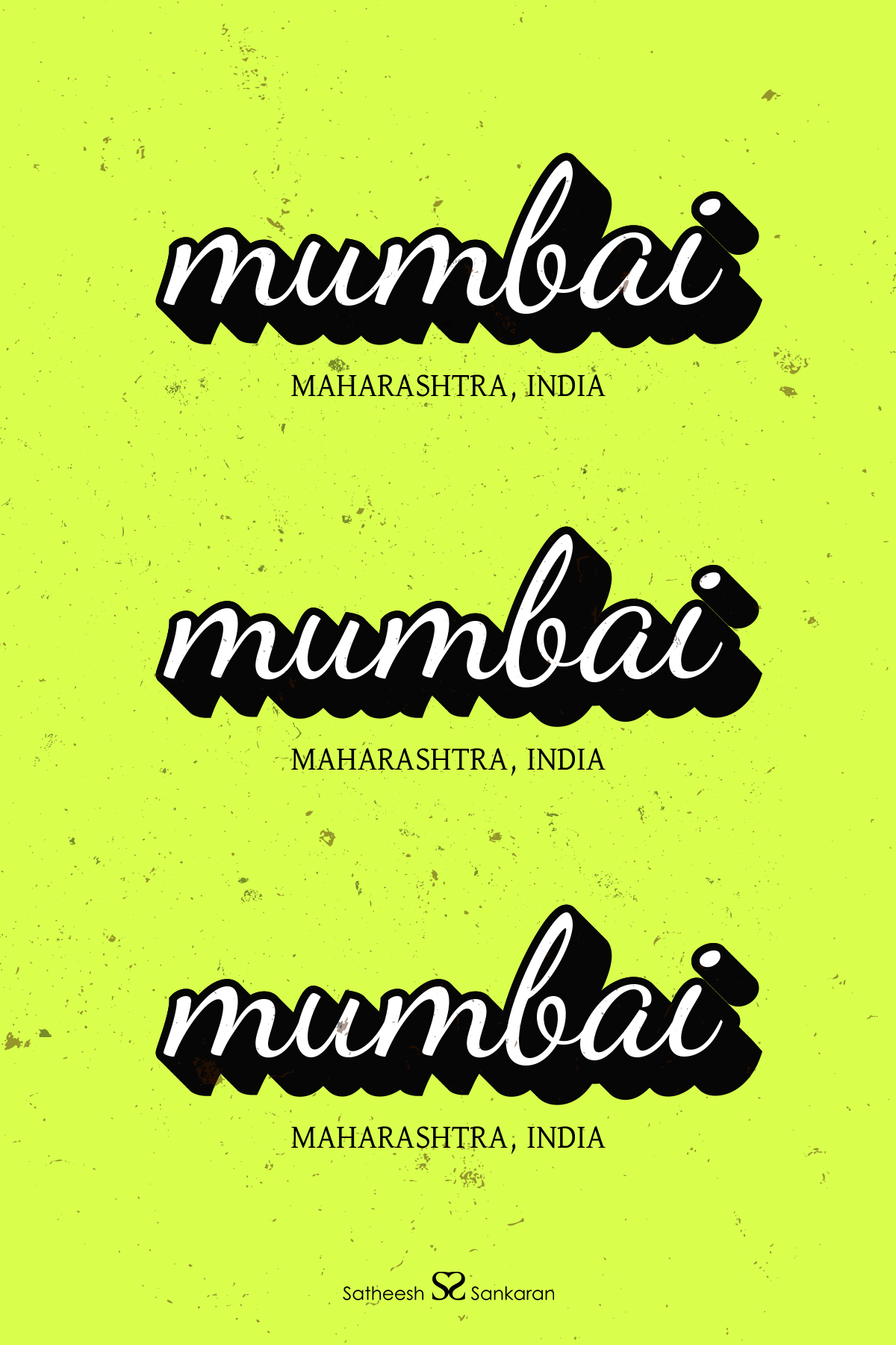 Mumbai, Maharashtra in India - Typography Poster Design