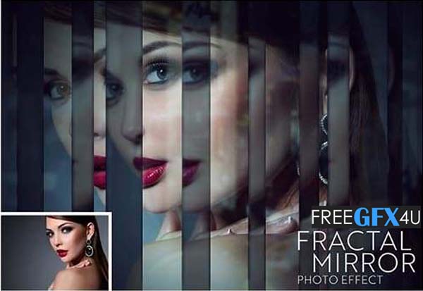 Fractal Mirror Photo Effect PSD Mockup