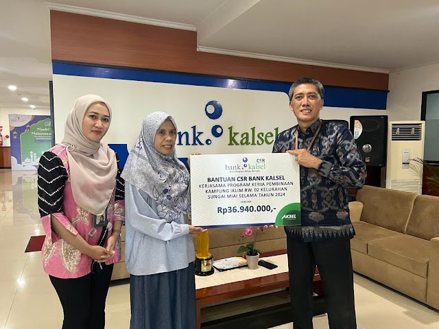 Bank Kalsel Berkomitmen Dalam Peduli Lingkungan Menyalurkan CSR ke Kampung Iklim Kota Banjarmasin