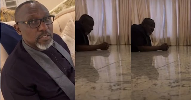 Jesus Come to my rescue - Video of Rochas Okorocha Rolling on the floor, praying Heavily as EFCC invades his house [Video]
