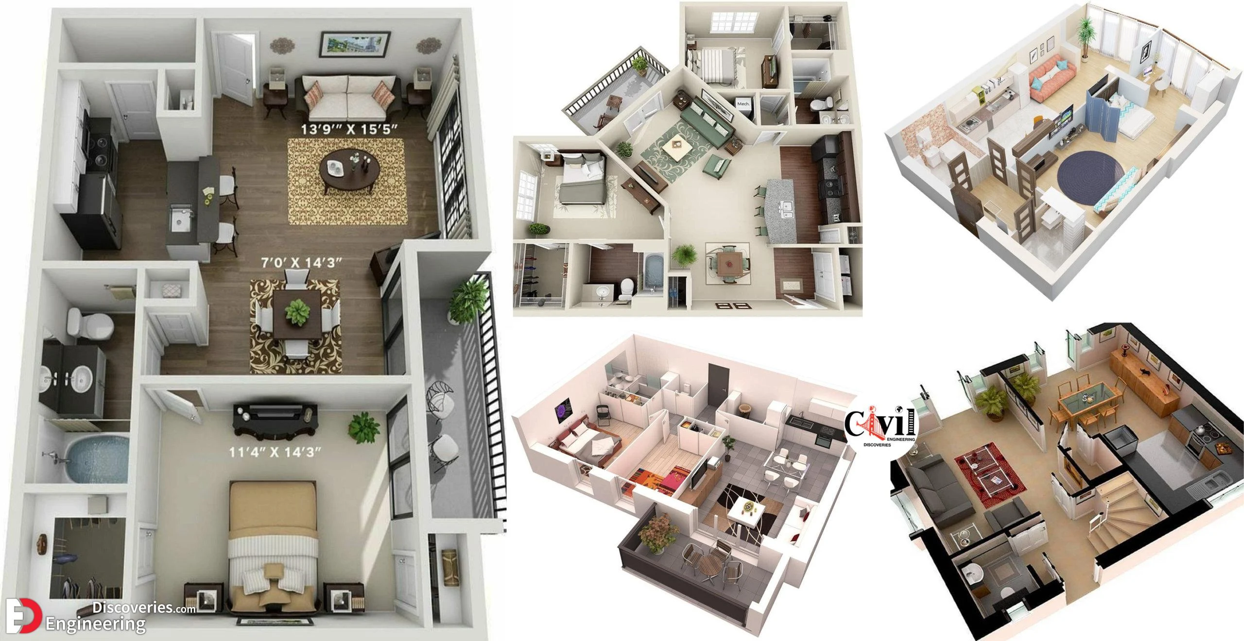 3D House Plan Arrangement Ideas Choose Best For Your Area - Engineering Discoveries