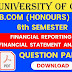 CU B.COM Sixth Semester Financial Reporting & Financial Statement Analysis (Honours) 2020 Question Paper | B.COM Financial Reporting & Financial Statement Analysis (Honours) 6th Semester 2020 Calcutta University Question Paper 