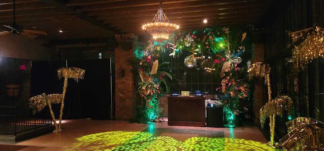 Lighting at A tropical-themed wedding hosted at The Bower Hotel