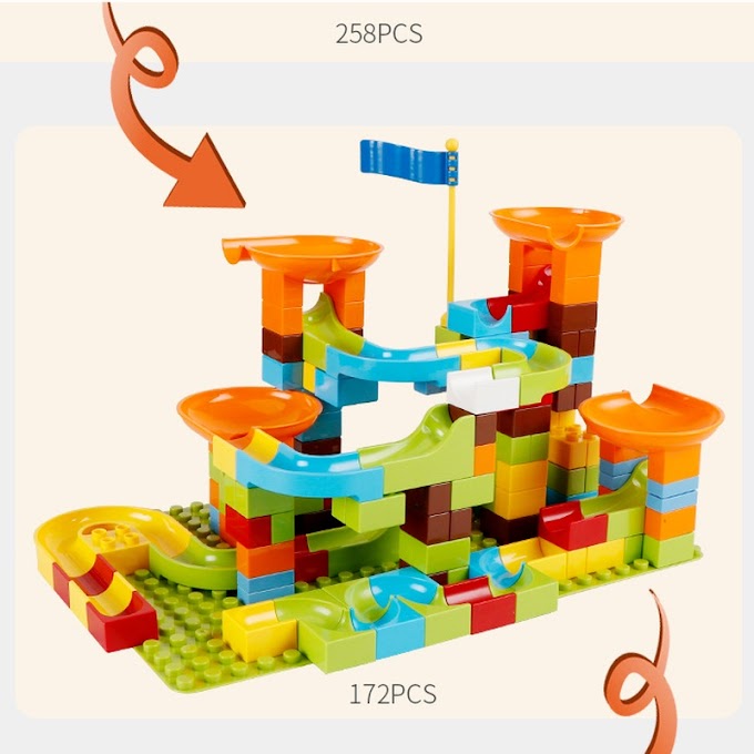 [ mzt01.vn ] 344PCS DIY Lego Duplo Large Particles Slide Building Blocks Kids Educational Toys Gifts Early Learning