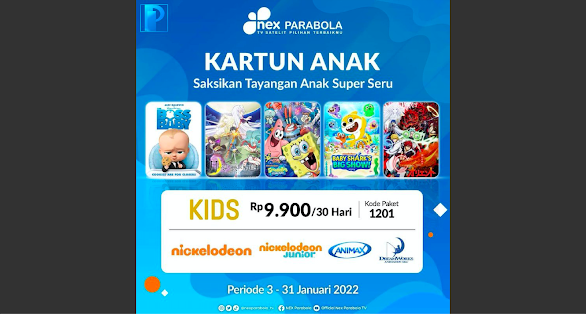 Harga dan Cara Beli Paket Kids Nex Parabola