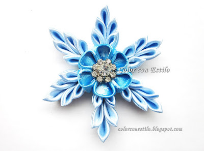 Copo de nieve kanzashi