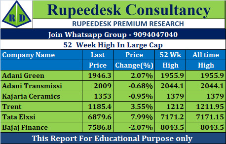 52  Week High In Large Cap