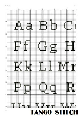 Simple small cross stitch alphabet