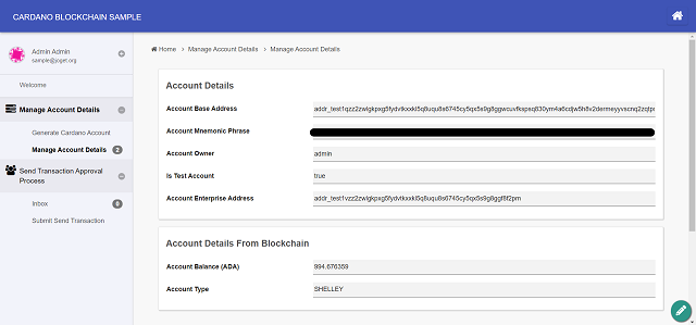 Completed Sample Cardano App