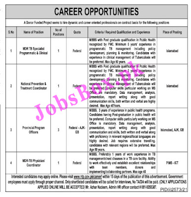 National TB Control Program NTP Jobs Vacancies 2021 – Latest Jobs 2021