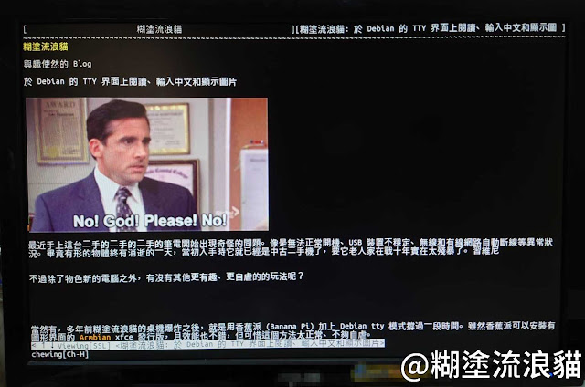 debian tty 模式下使用 fbterm 和 w3m 顯示網頁中文和圖片