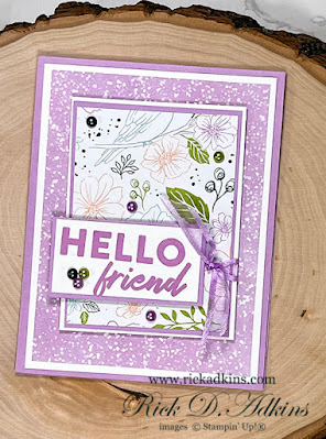 Send a Friendly Hello with this card made using the Friendly Hello Bundle from Stampin' Up!.  Your friends will always welcome a Hello from you.