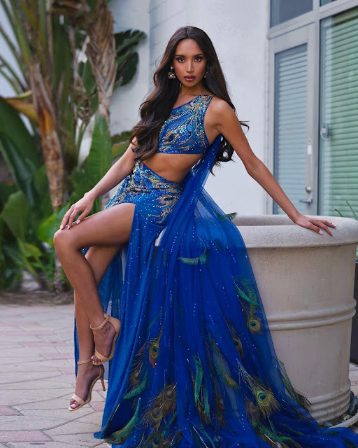 Kataluna Enriquez – Most Beautiful Transgender Model in a Blue Dress Photoshoot