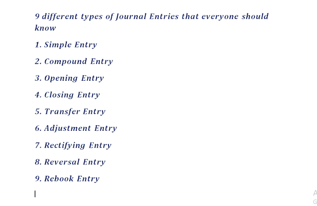 Top 9 different types of journal entries