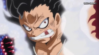 ワンピースアニメ WCI編 870話 ルフィ ギア4 蛇男 スネイクマン Luffy  Gear 4 Snakeman | ONE PIECE ホールケーキアイランド編