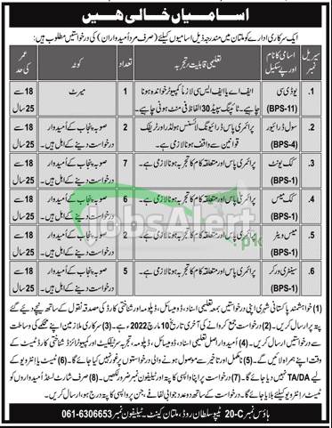 Federal Government Organization Jobs 2022 Application Form Download