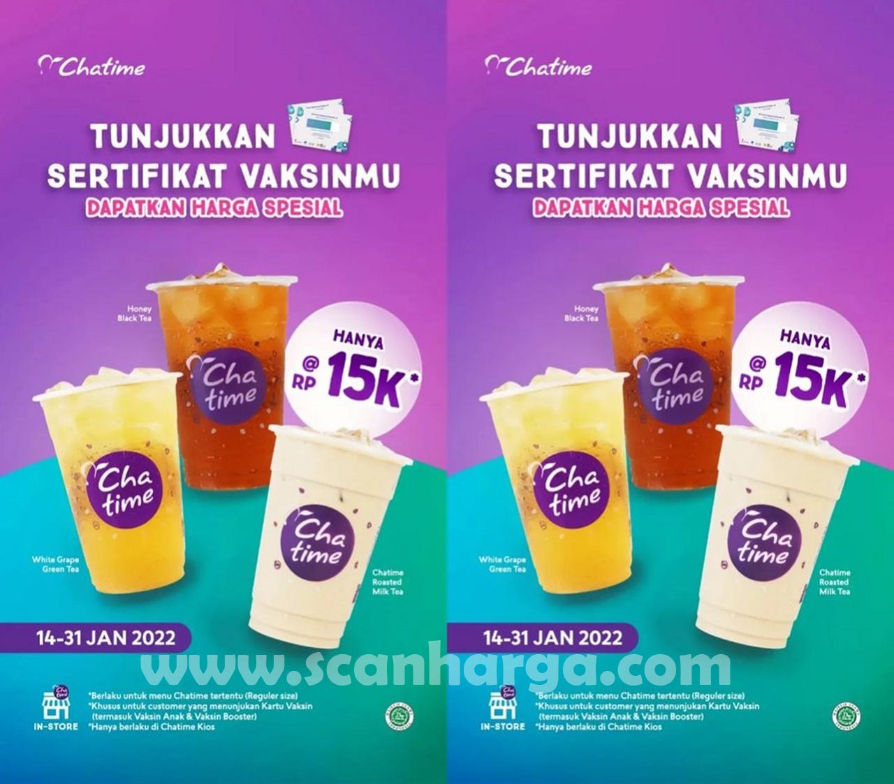 Chatime Promo Beli Minuman Cup Cuma Rp. 15rb*