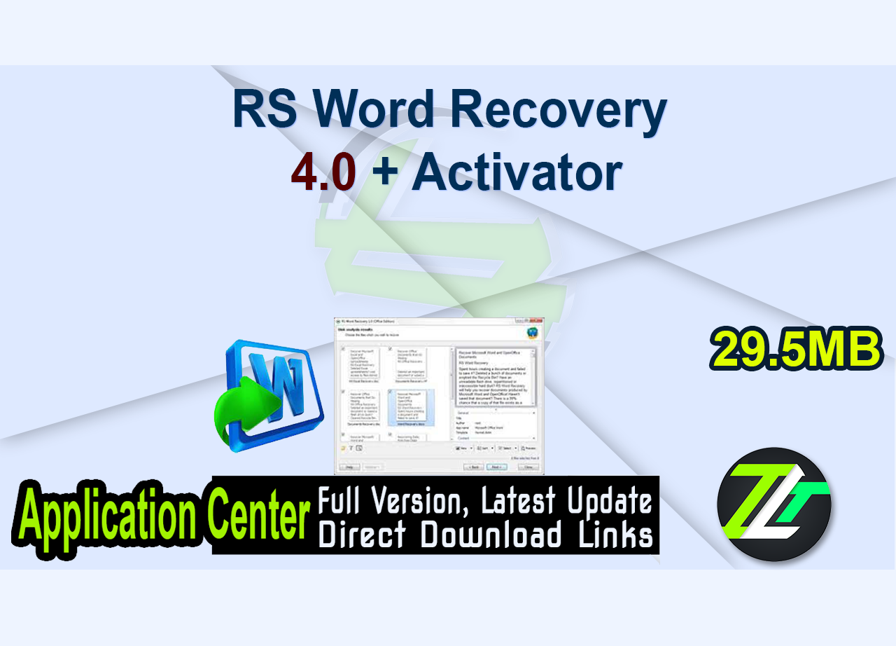 RS Word Recovery 4.0 + Activator