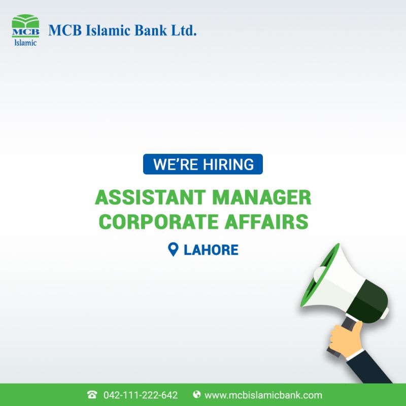 MCB Islamic Bank Jobs Assistant Manager - Corporate Affairs