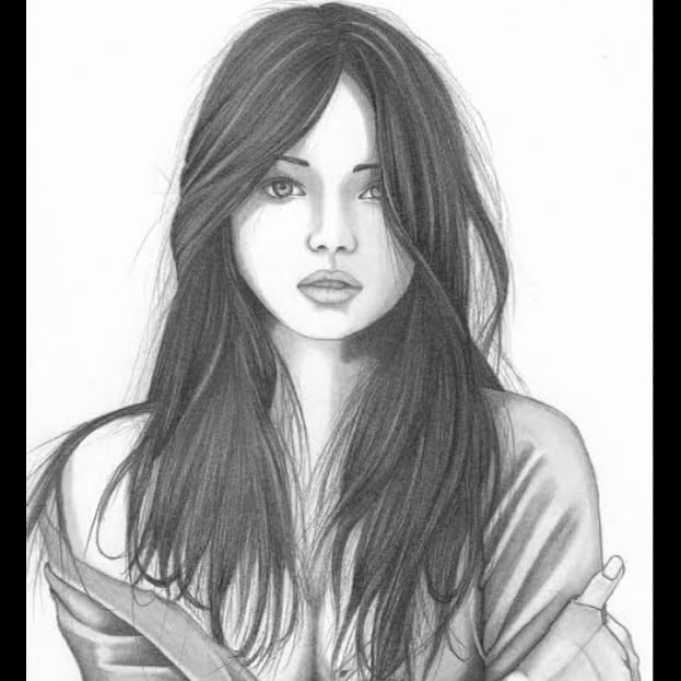 Girl Sketch DP for Profile Picture