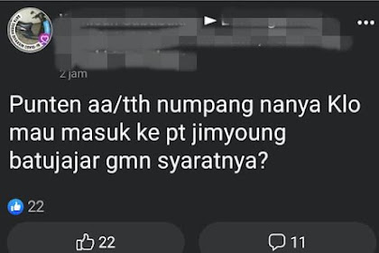 Syarat Lamaran Kerja Pabrik Jimyoung Cimareme