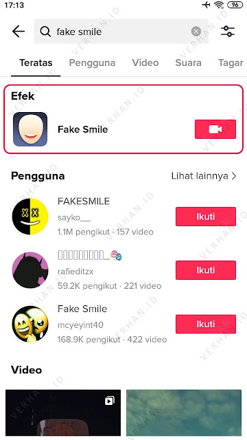 buka dan lihat efek tiktok