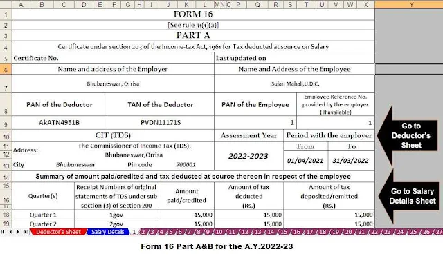 Download and Prepare Automatic Income Tax Salary Certificate Form 16