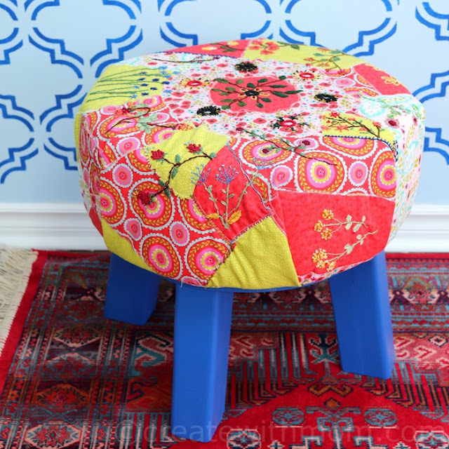 diy stool embroidery