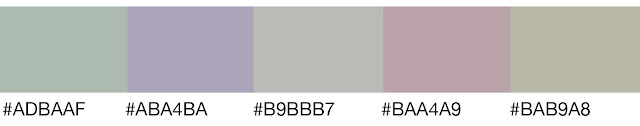 Coventry Gray (#B9BBB7) Double-Split Complementary Color Theme