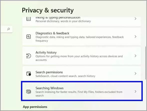 searching-windows-settings