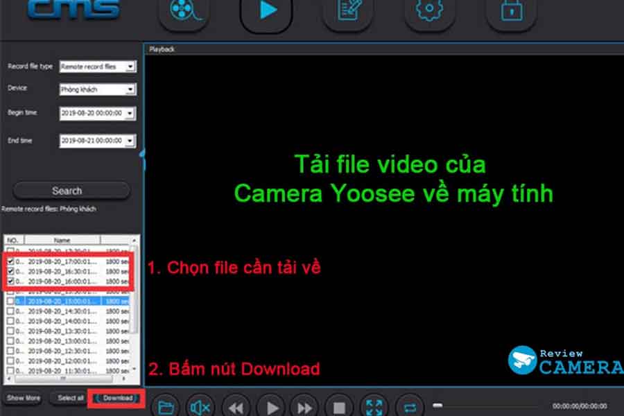 Lưu trữ dữ liệu camera yoosee