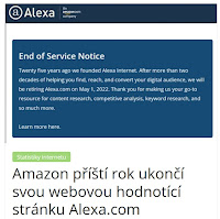 Amazon příští rok ukončí svou webovou hodnotící stránku Alexa.com - AzaŽurnál