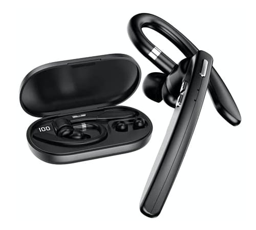 TOP Bluetooth Headset V5.0 Dual Mic Noise Cancelling