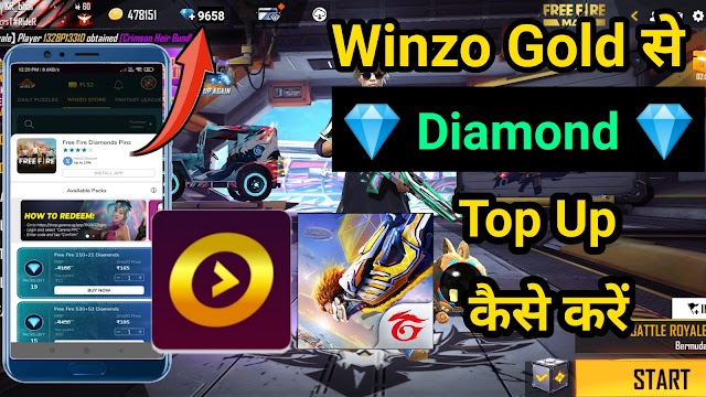 Winzo Gold se free fire me  Diamond Top Up kaise kare - winzo app free fire
