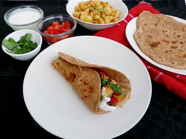 Aloo Channa Chaat Roti Wraps Recipe