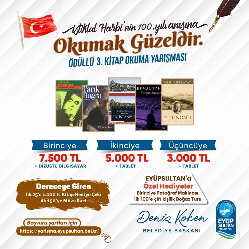 Beş kitabı okuyarak 7 bin 500 TL ve bilgisayar kazanabilirsiniz