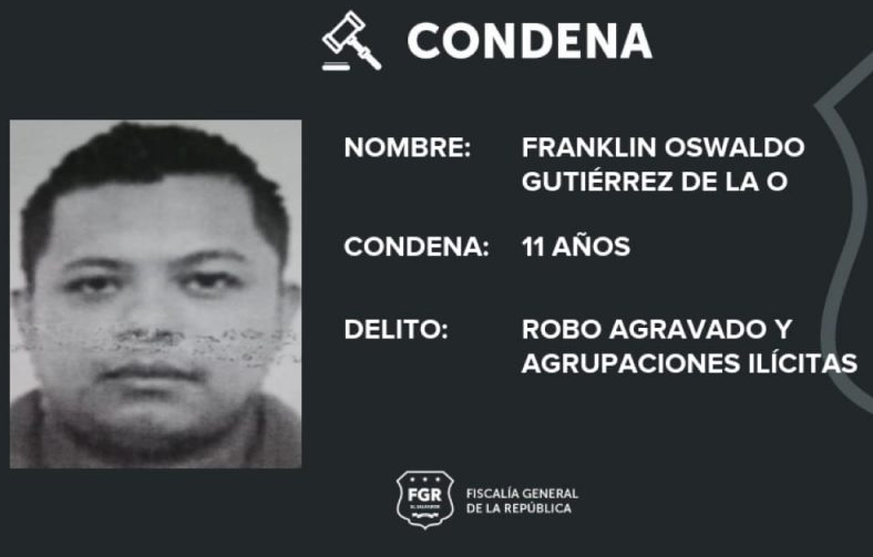 El Salvador: Sujeto que asaltaba a usuarios de bancos es condenado a 11 años de cárcel
