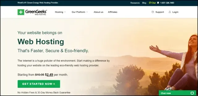 GreenGeeks - خدمة استضافة المواقع